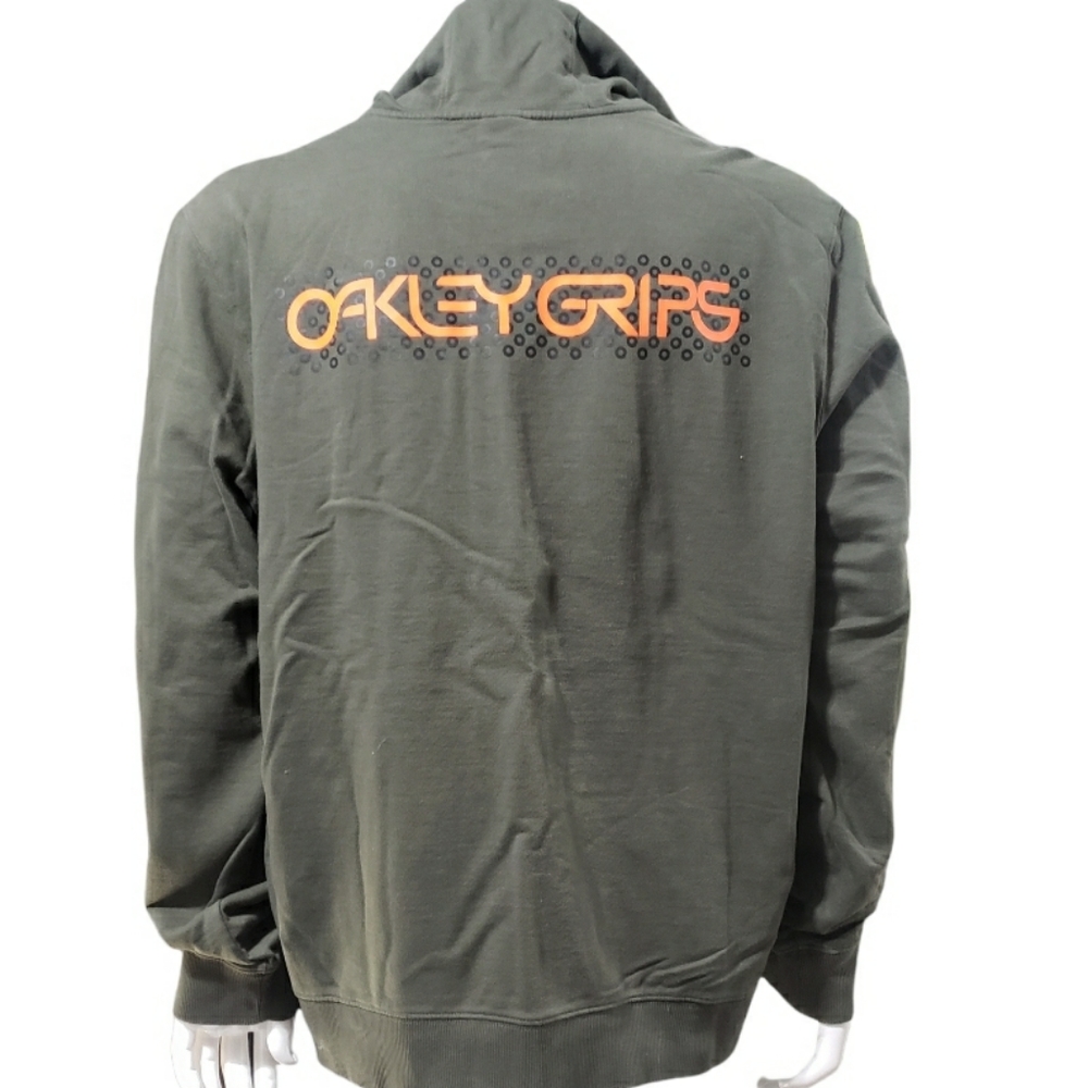 OAKLEY O-Grip Logo Full Zip-up Hoodie Dark Brush Men's Size XXL - Picture 3 of 14